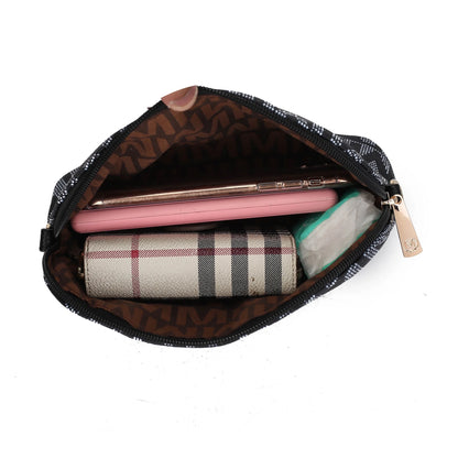 Havenly Women'S Tote Bag, Wristlet Pouch Purse, Vegan Leather Handbag 4Pcs Set by Mia K - Brown